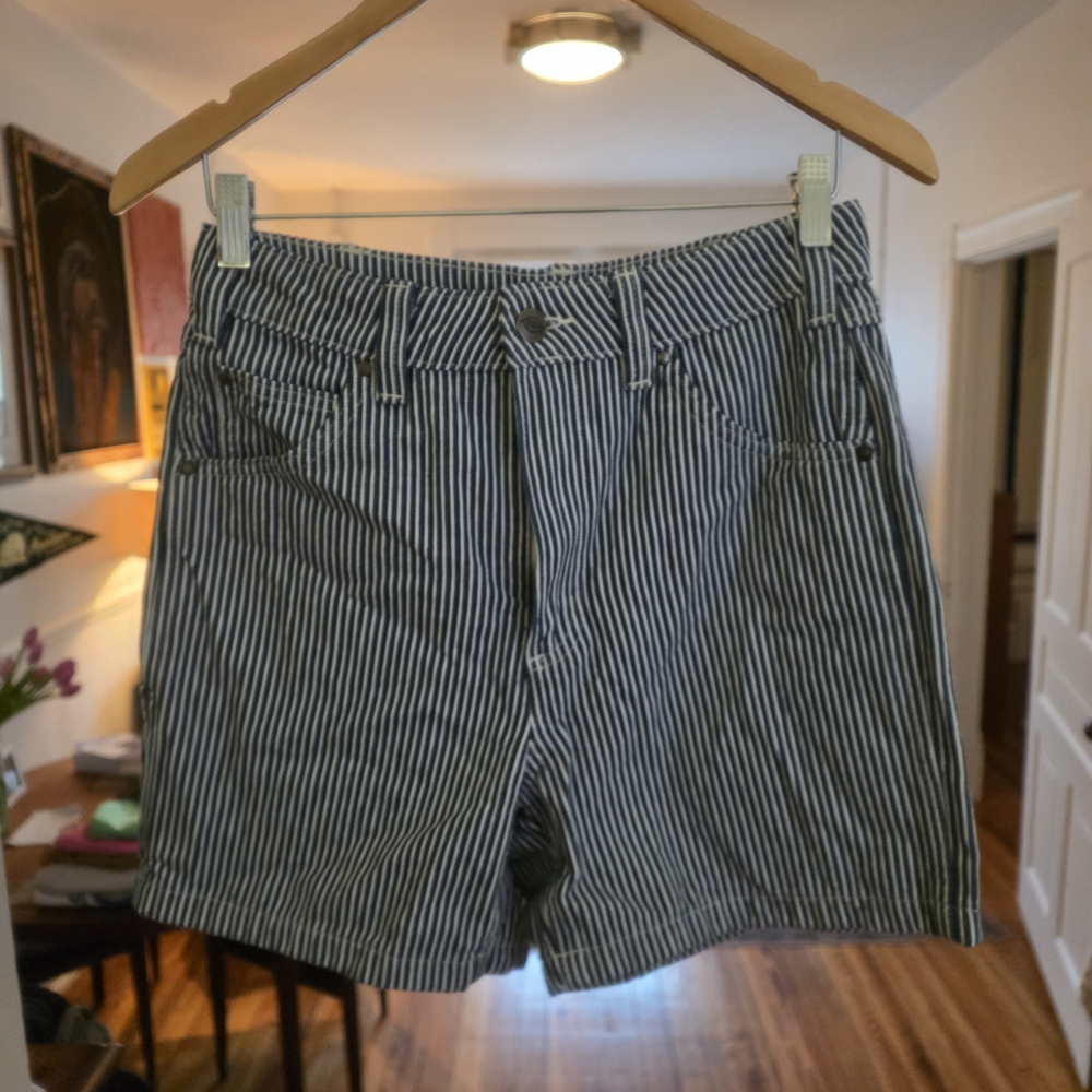 Dickies Navy and White Striped Shorts